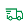 Green truck that signifies shipping